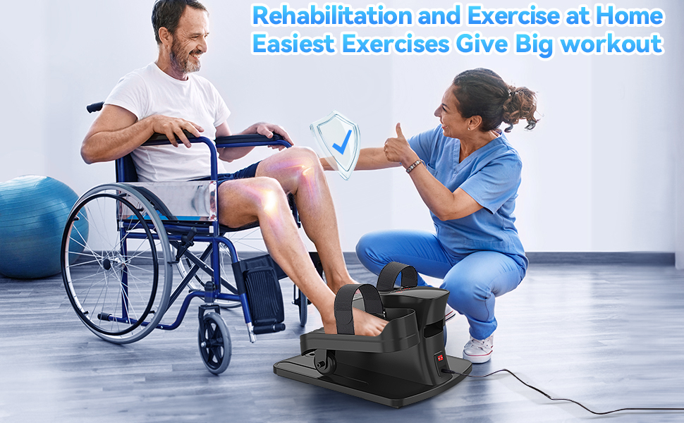 Еліптичний тренажер для сидіння, крос-тренажер, тренажер для ніг, моторизований педальний тренажер з пультом дистанційного керування та LCD дисплеєм, тренажери для дому для людей похилого віку та дорослих, спортивне обладнання для дому E3