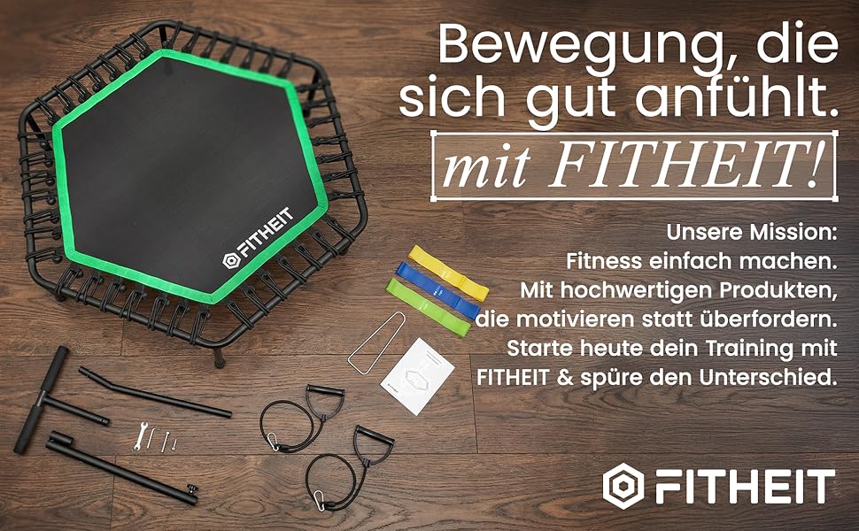 Батут фітнес для дорослих Ø120 см до 150 кг з ручкою та гумовими стрічками | Minitrampolin Rebounder