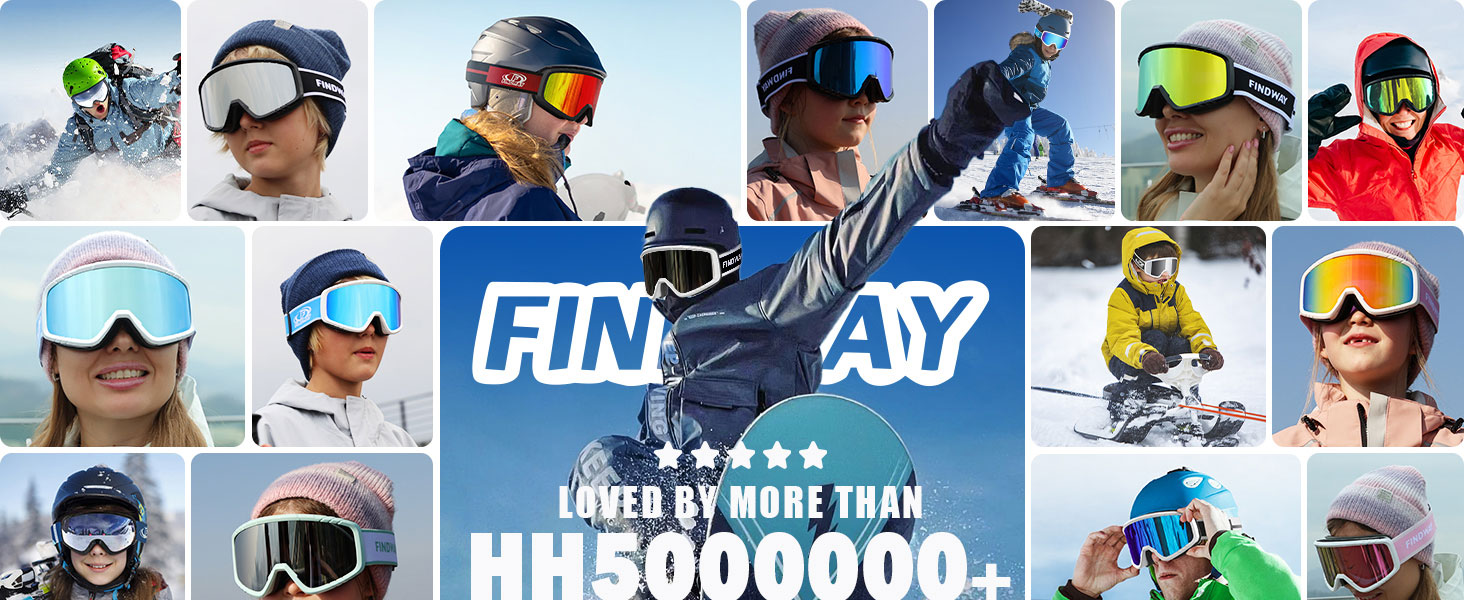 Лижні окуляри Findway для катання на сноуборді та лижах, OTG для окулярів, захист від UV та запотівання, рожеві, унісекс