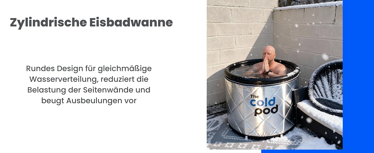 Ейсбад Тонне для атлетів з криотерапією, портативна ванна для льоду, Cold Pod, 75 см, з кришкою