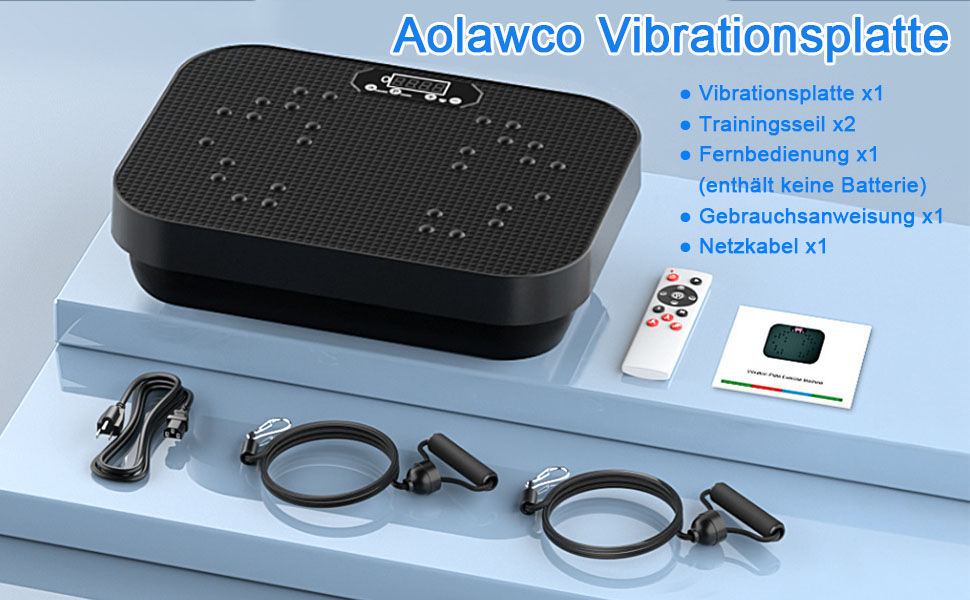 Вібраційна платформа для фітнесу Aolawco з тренувальними гумками, 99 рівнів інтенсивності, для дому, для м'язового розвитку та зняття стресу