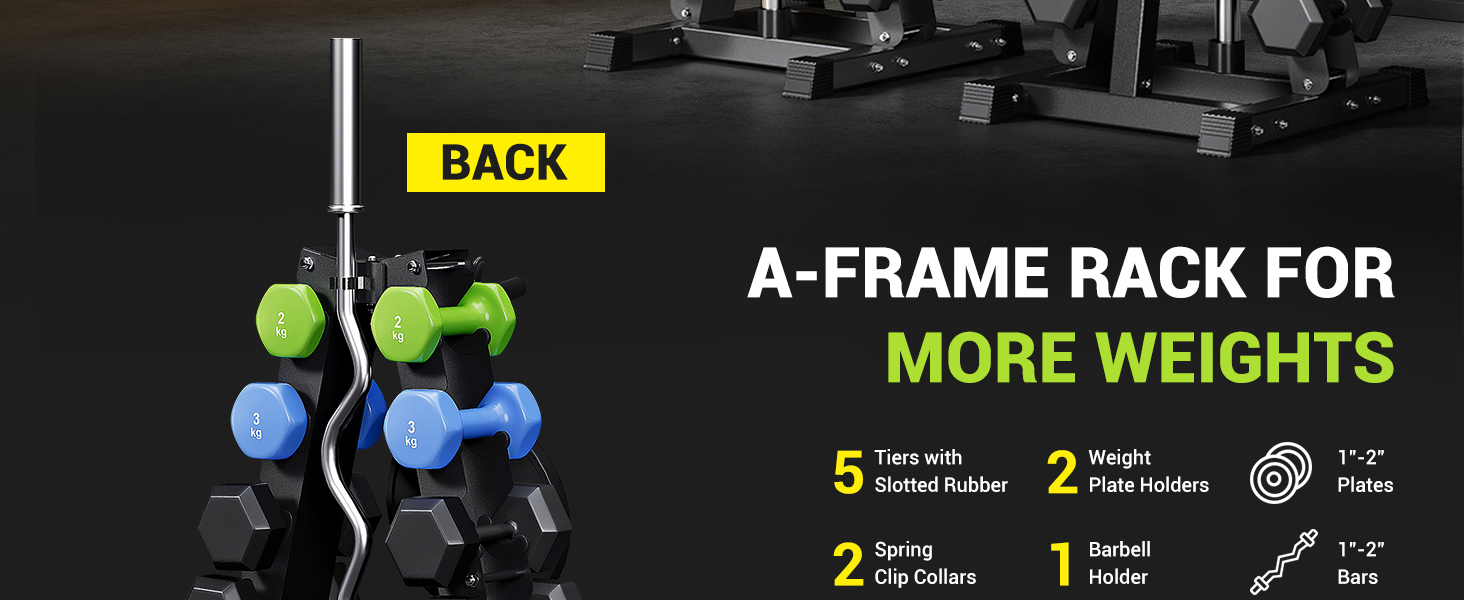 Стойка для гантелей Dripex на 3/5 рівнів, регульована, до 500 кг, сумісна з гантелями, гирями та штангами