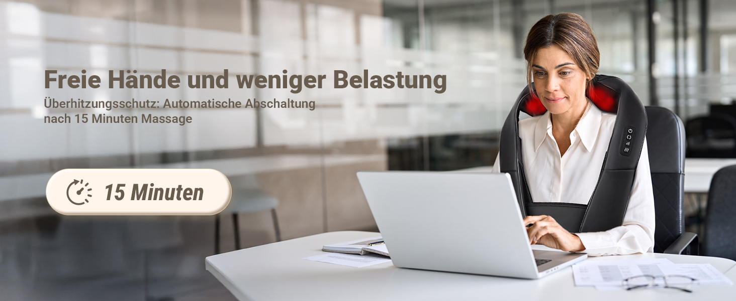 Масажер для шиї та спини ELEHOT з підігрівом, Shiatsu масаж шиї, плечей, спини, попереку, ніг та м'язів. Регульована швидкість, для дому, офісу, авто (Чорний, штучна шкіра з реміннем)