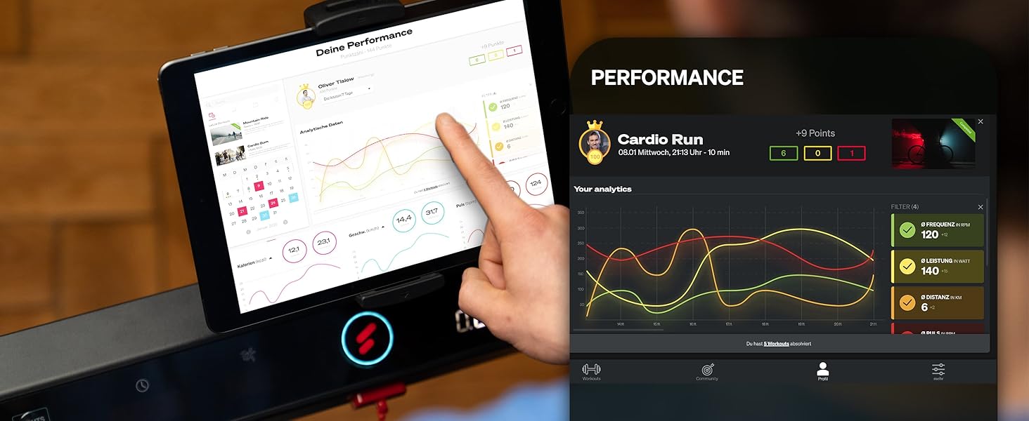 Бігова доріжка Sportstech sTread Fold Pro: складана, з нахилом, для дому, 15 км/год, App, тримач для планшета, чорна 134x66.5x121 см
