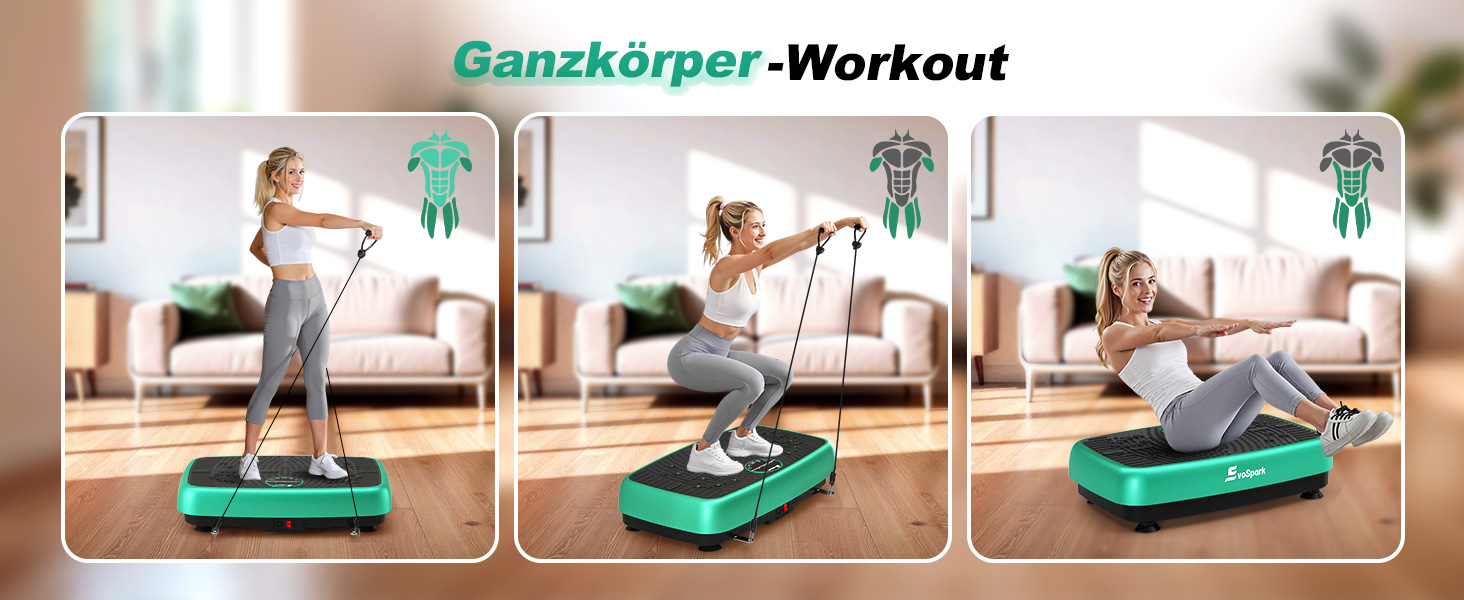 Платформа для вібраційного тренування EvoSpark - масажер для дому, для схуднення та загального оздоровлення, 450 LBS, зелений