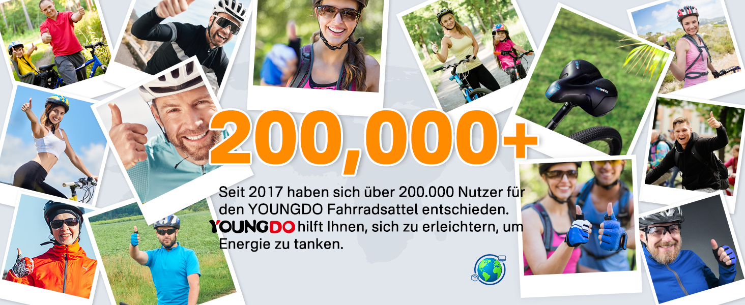 Велосипедне сидіння YOUNGDO: гелеве, комфортне, дихаюче, з амортизацією, ергономічне, водонепроникне, блакитне для міста