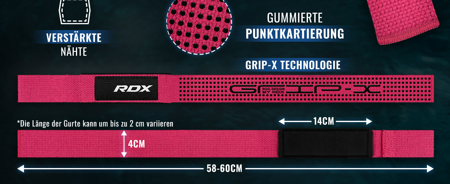 Ремінь для підйому штанги RDX Zughilfen, 60 см, для силових тренувань, бодібілдингу, пауерліфтингу, 5 мм, з підкладкою, захист зап'ястя, чоловічий/жіночий (уточнюйте колір)
