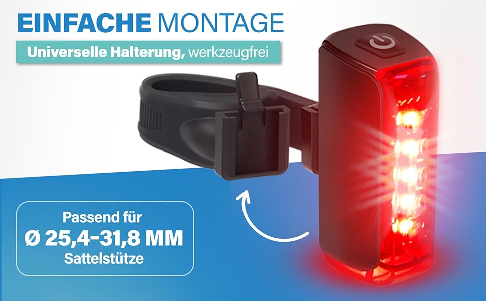 Фаришру LED акумуляторний задній ліхтар для велосипеда, велосипедна підсвітка, перезаряджається, захист IPX4, чорний, акумуляторний задній ліхтар TWIN (акумуляторний задній ліхтар TWIN 2.0)