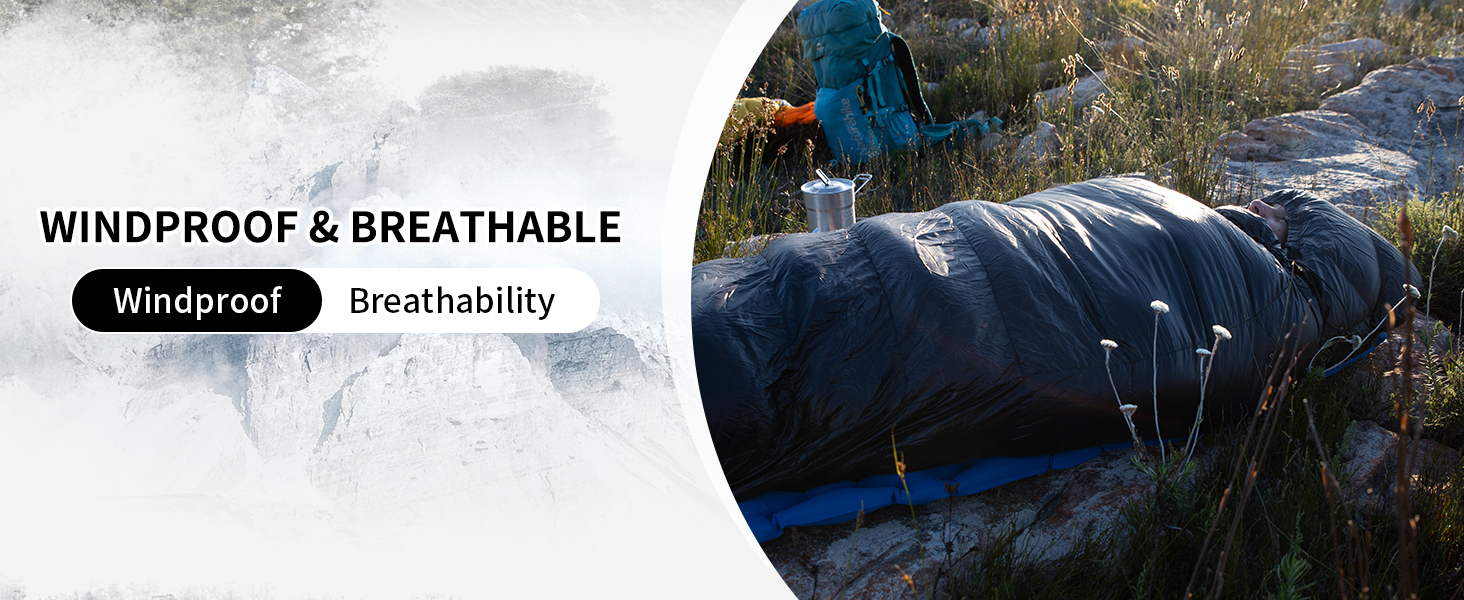 Сплячий мішок Naturehike 750FP, 4-сезонний, теплий зимовий, ультралегкий, компактний, з компресійним мішком для кемпінгу (CW700/Чорний/L)