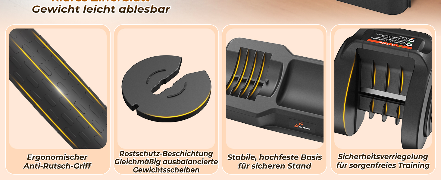 Sportneer Регульовані гантелі 2 шт. - набір, 5-в-1 (2/4/6.5/9/11 кг), обладнання для фітнесу вдома з антиковзним покриттям, набір регульованих гантелей для чоловіків та жінок 11 кг x2