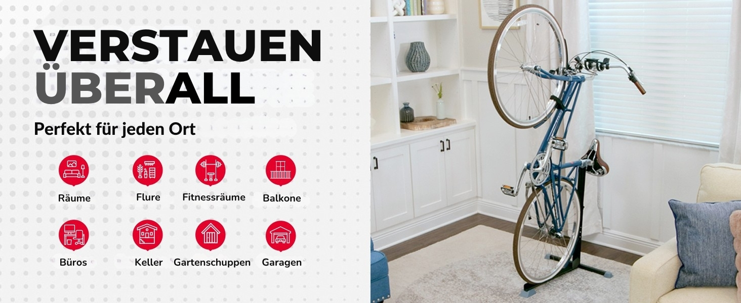 Підставка для велосипеда вертикальна, підлогова, для гаража та дому. Економна велосипедна стійка Bike Nook (від 18 дюймів)