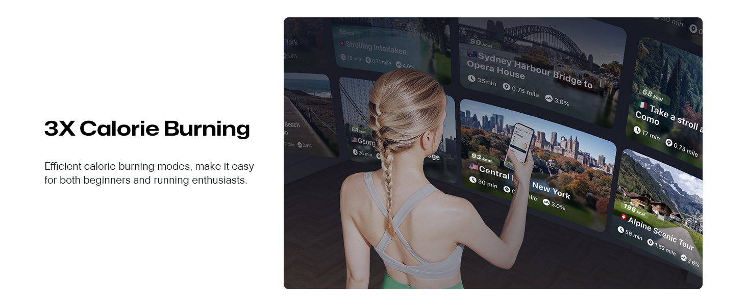 Біговий тренажер Smart з автоматичним нахилом 9%, двигун 2.5 PS Brushless, складаний біговий килимок для дому та офісу, велика площа для бігу, тихий та для суглобів, додаток з AI, World-Tour та HIIT, автоматичний нахил з столом та ручкою підтримки