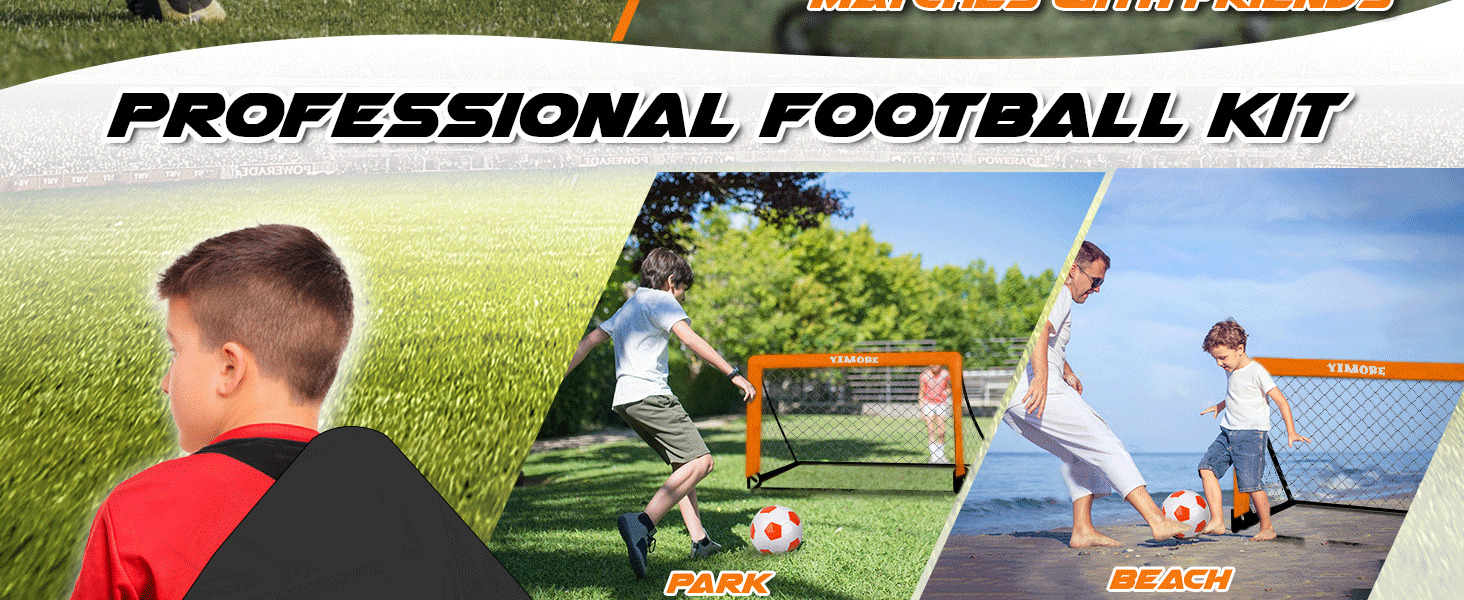 Дитячі футбольні ворота Yimore 3-в-1 для саду з сумкою, тренувальні аксесуари (120 см)