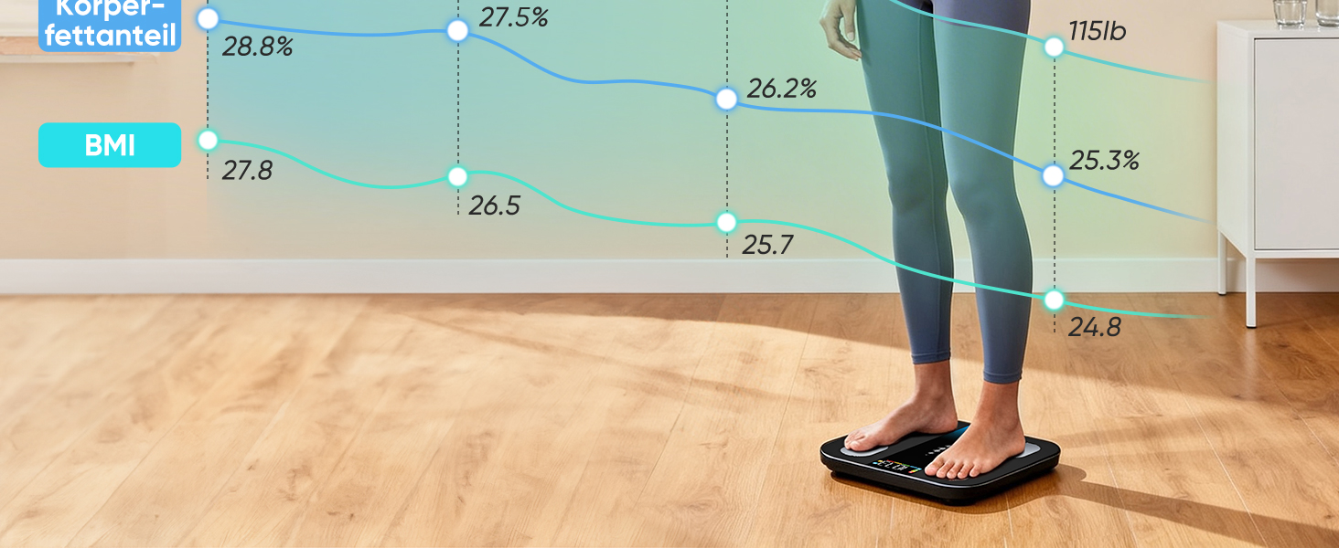 Ваги підлогові Insmart з Bluetooth, аналізатор складу тіла (16 параметрів): вага, BMI, жир, м'язи, вода, чорні