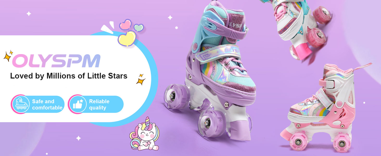 Дитячі ролики для катання, ролики для дівчаток та хлопчиків, регульовані, з LED, фіолетові, з сумкою для зберігання