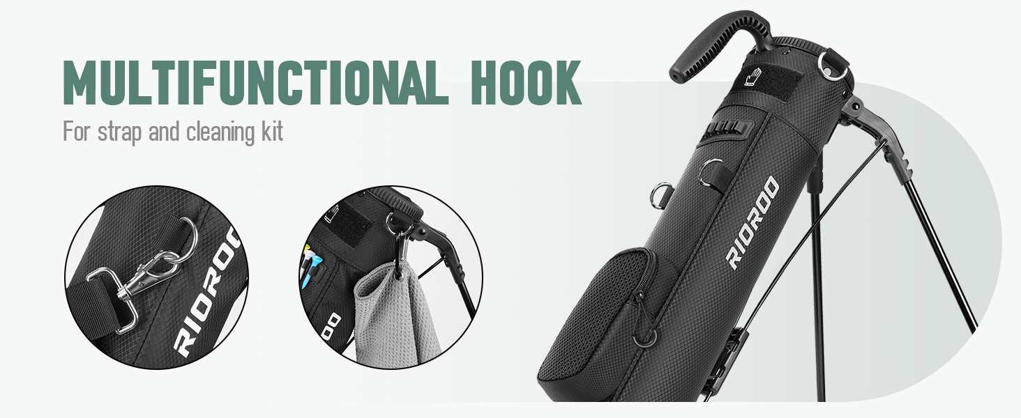 Сумка для гольфу на штативі, чорна A1 - легка, з 3 кишенями, 2-way divider