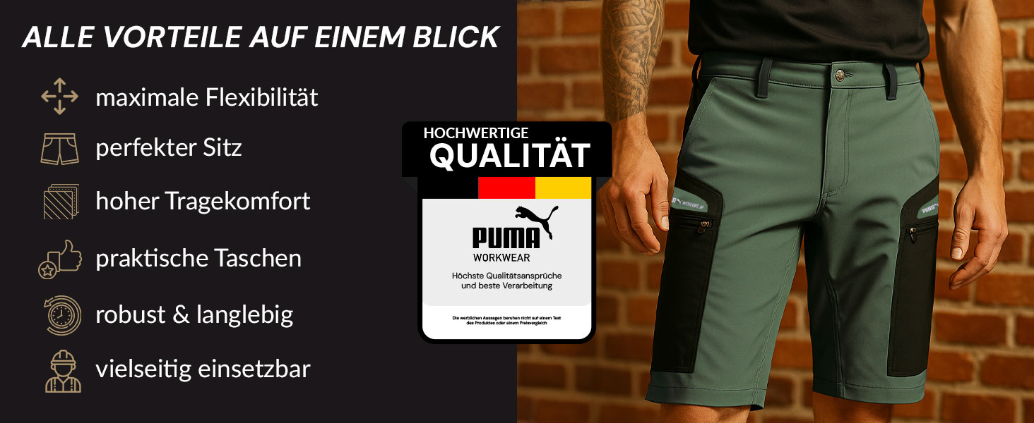 Чоловічі шорти для трекінгу PUMA Workwear Pro-One Adventure — міцний нейлон, 4-way stretch, Sky Blue, розмір L