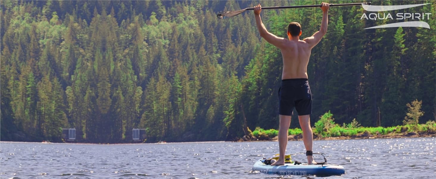 Надувний SUP Борд Aqua Spirit 320 см | Комплект з веслом, рюкзаком та насосом | Набір для SUP-серфінгу | Синій