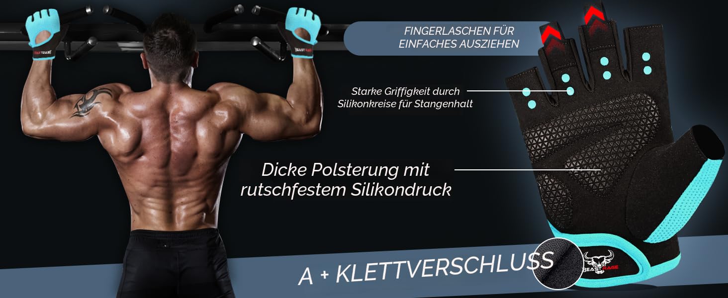 Фітнес-рукавички BEAST RAGE: дихаючі, для чоловіків та жінок, підйом ваги, бодібілдинг, тренування, неслизькі, кросфіт, силове тренування, велоспорт, колір рожевий