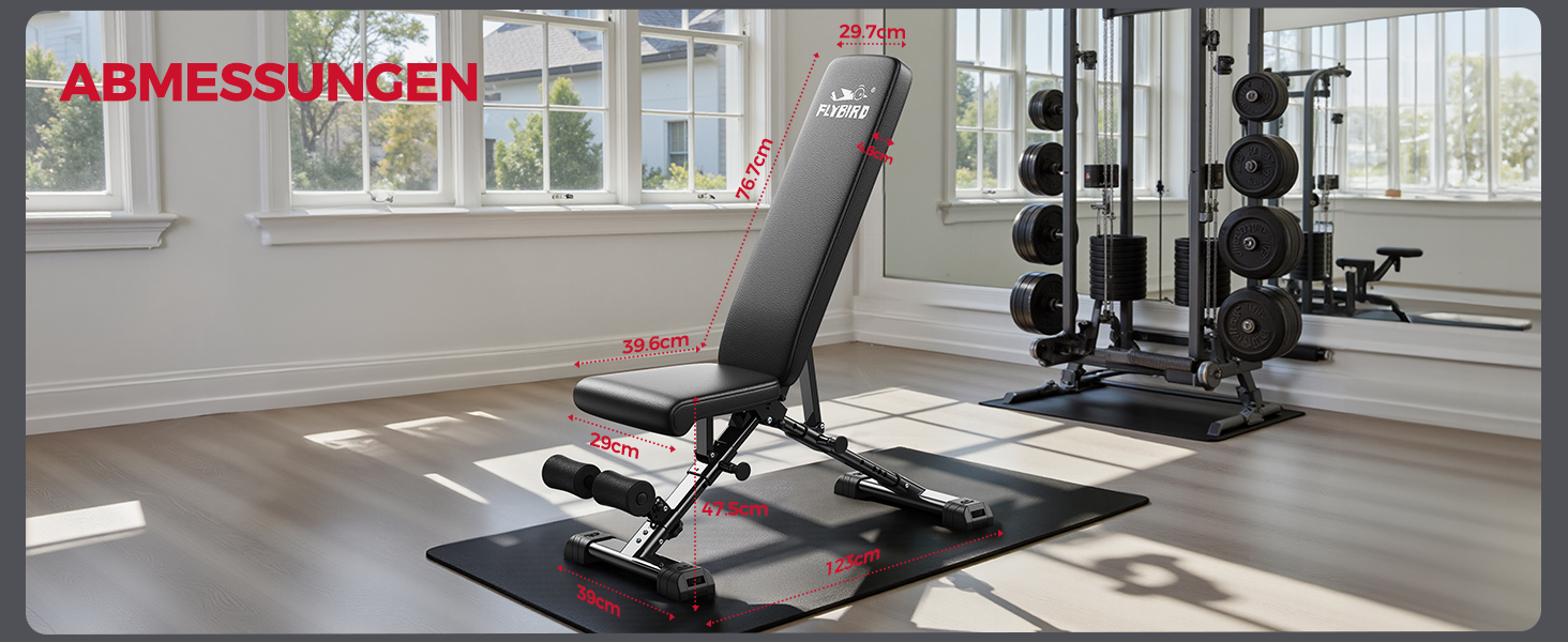 Відкидна тренажерна лава FLYBIRD для дому з регулюванням, 360-544 кг, M1-363KG