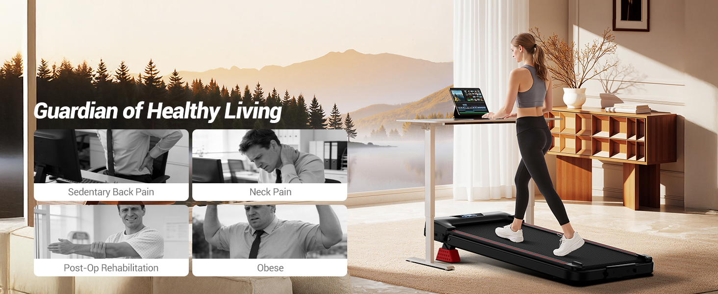 Бігова доріжка UMAY Walking Pad з нахилом 15%, швидкість до 10 км/год, тиховий двигун, для дому та офісу, макс. навантаження 136 кг, чорна