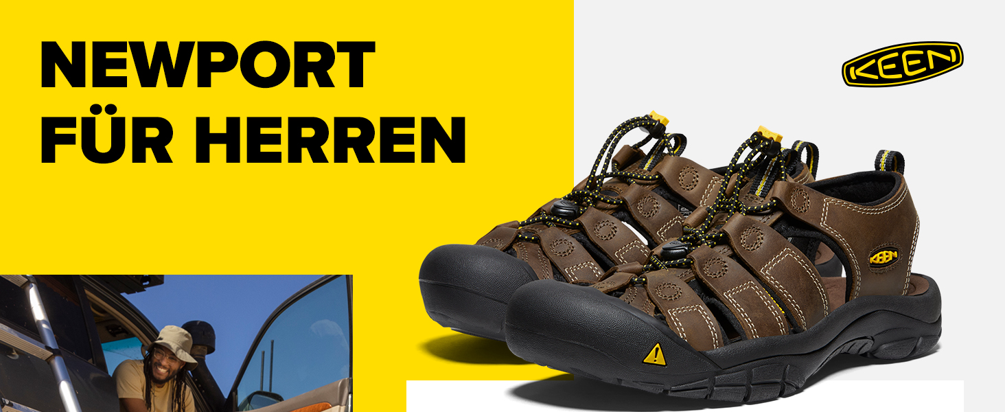 Чоловічі сандалії KEEN Newport з закритим носком, шкіряні, коричневі, 41 EU - зручні та довговічні