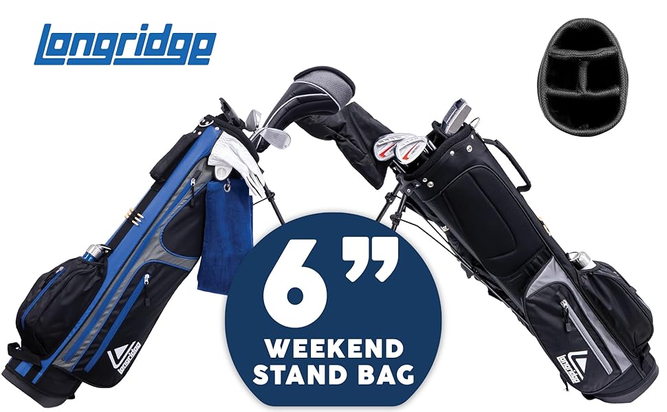 Чохол для гольфа Longridge 6' на вихідні, чорний/темно-синій