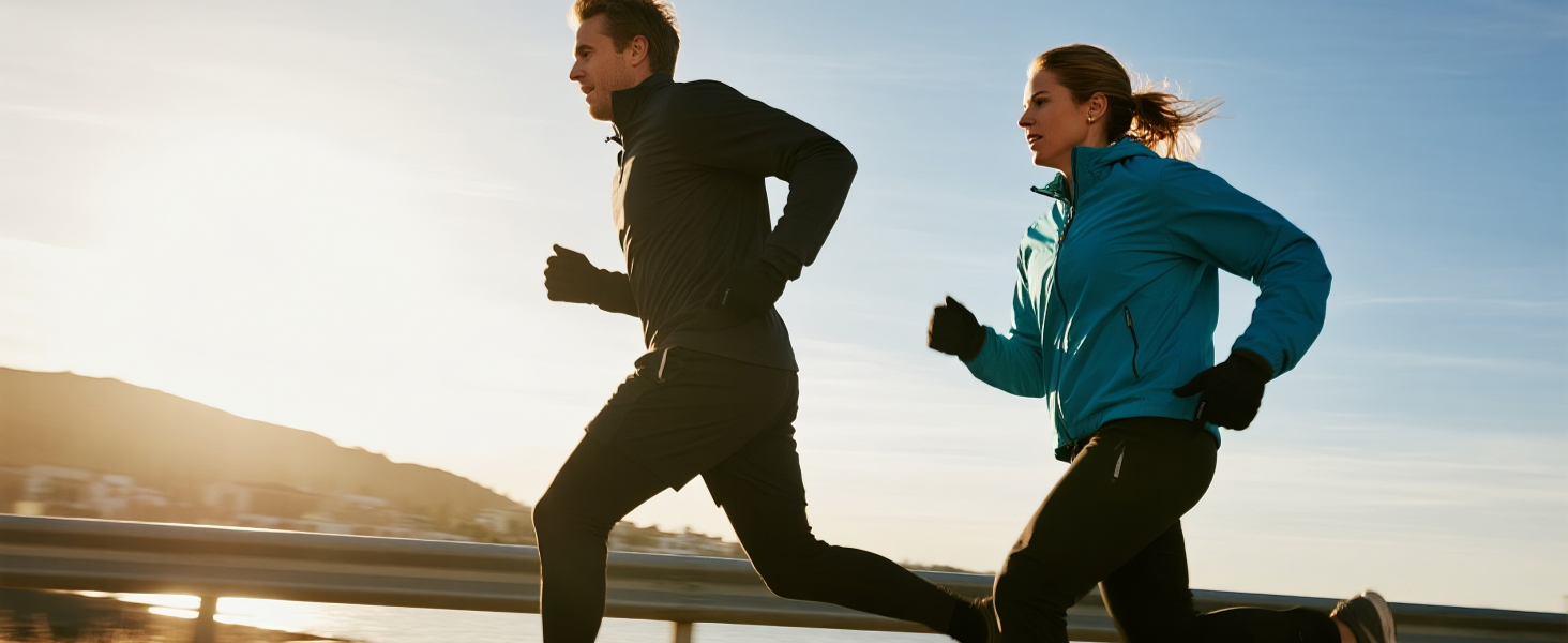 Терморукавички Trendoux для чоловіків та жінок: теплі, водонепроникні, вітронепроникні рукавички для велосипеда, катання на лижах, бігу з підтримкою сенсорного екрану та м'яким флісовим підкладкою, чорні