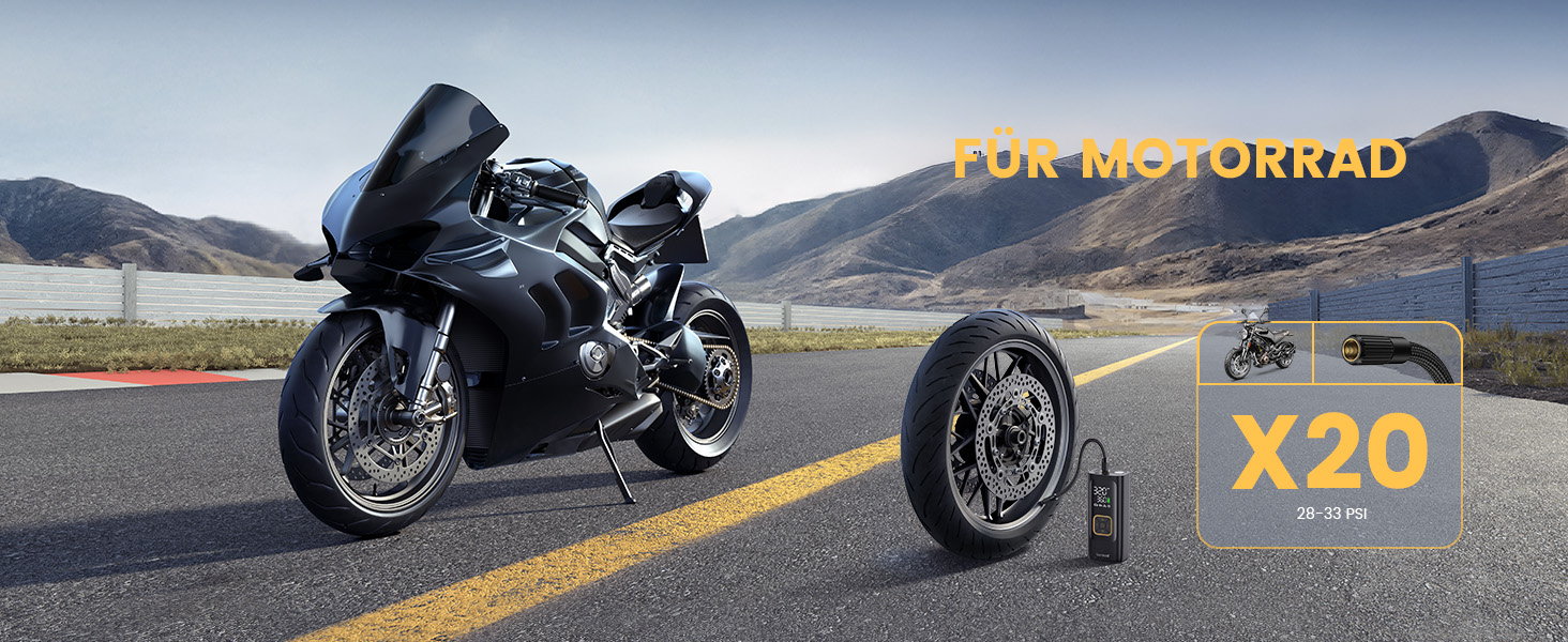 Електрична повітряна помпа Lamicall для велосипеда, авто, мотоцикла та м'ячів - 150PSI, з LED-ліхтариком (оновлена)