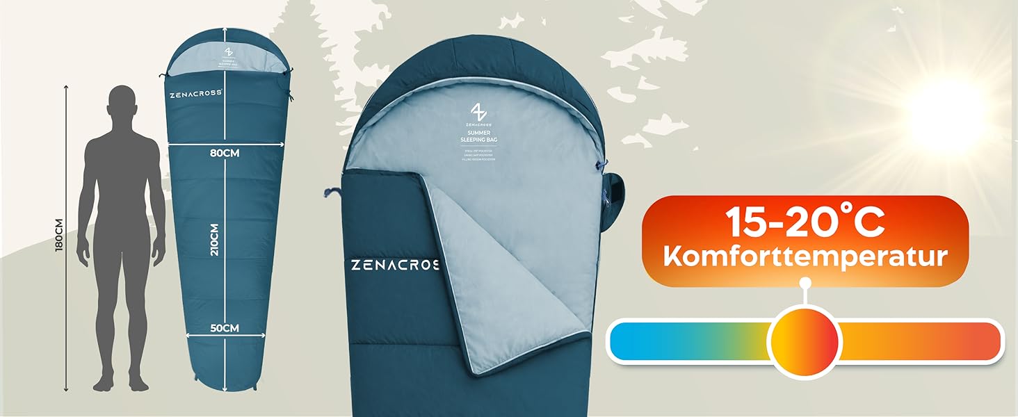 Спальний мішок дорослий літній Schlafsack - ультралегкий, компактний (мумія) для кемпінгу, туризму та фестивалів, темно-синій