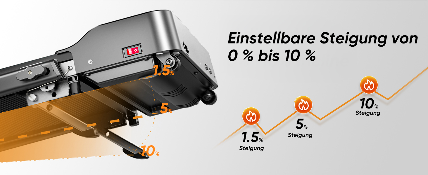 Біговий тренажер 6 в 1 для дому, складний, з регулюванням нахилу 10% та ручками. Макс. вантажність 135 кг, LED-дисплей, пульт дистанційного керування та додаток. Чорний та сірий.
