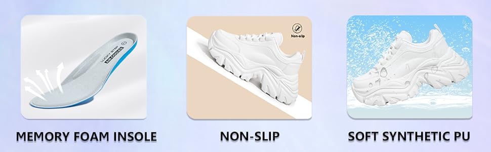 Жіночі кросівки LUCKY STEP Chunky на платформі, білі модні кеди з комфортним танкетковим підбором, розмір 39 EU