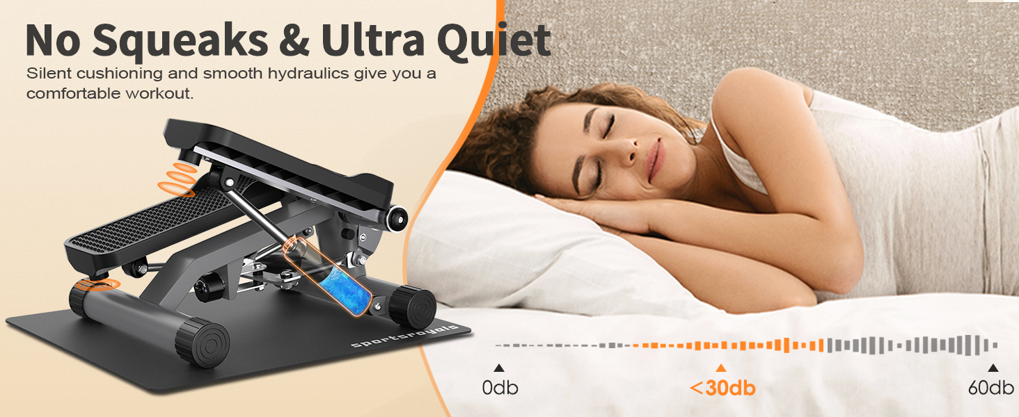 Степпер Sportsroyals Up-Down-Twister для дому з тросами та LCD дисплеєм, до 150 кг