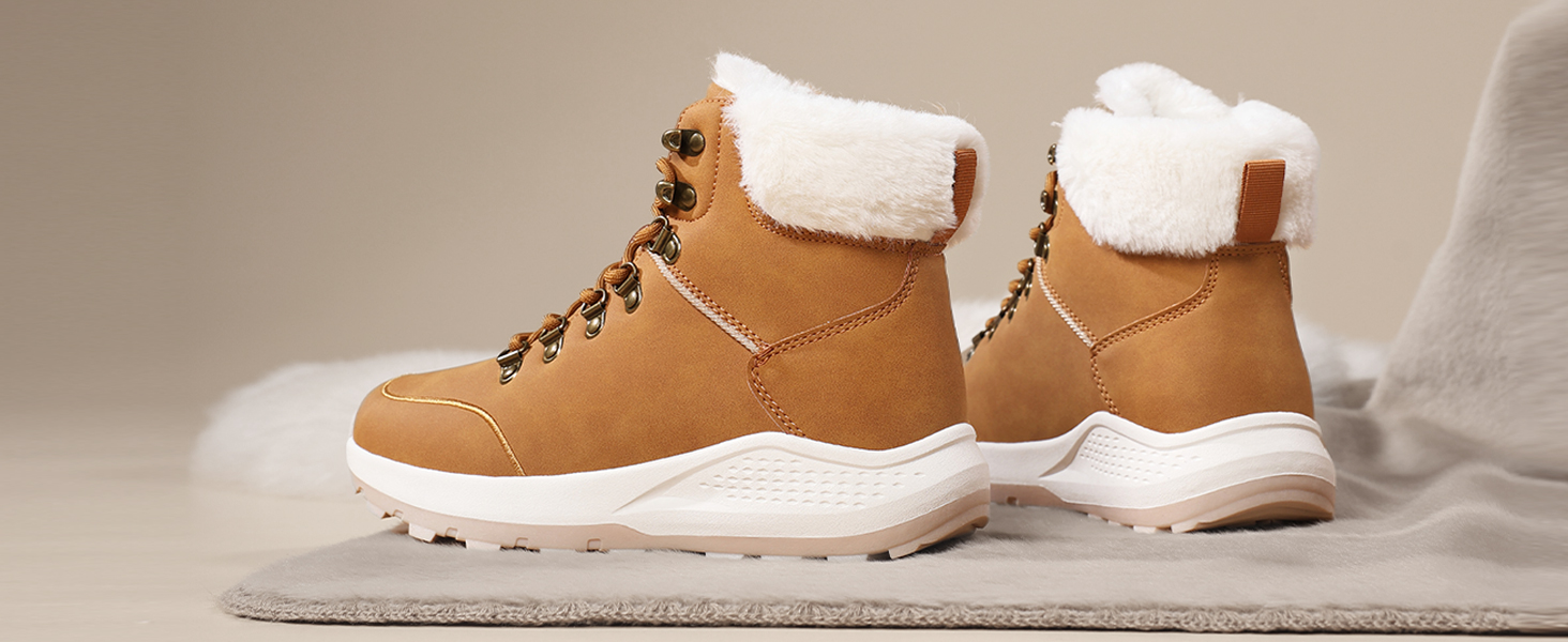 Жіночі зимові черевики: утеплені снігоступи, трекінгові черевики для хайкінгу (жовті, 38 EU)