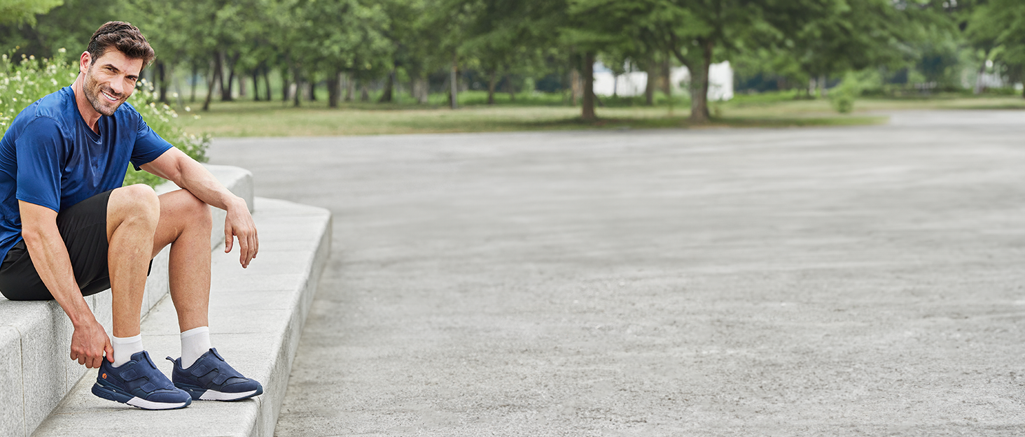 Кросівки для бігу та ходьби FitVille для чоловіків, широкі, спортивні, з кріпленням на липучці, зручні, ортопедичні, антиковзаючі, для широкої стопи, фітнес, джогінг, 43 EU, блакитні