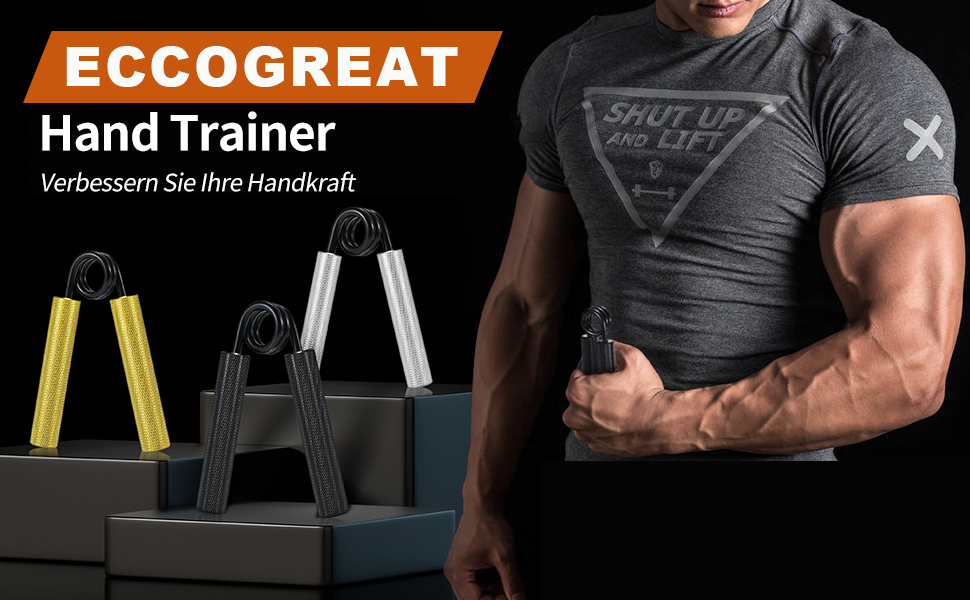 Тренажер для рук, ECCOGREATHіmuscletrainer Grip Trainer Нержавіюча сталь як матеріал для більшої сили хвата та зміцнення передпліччя (3 шт. -золото)