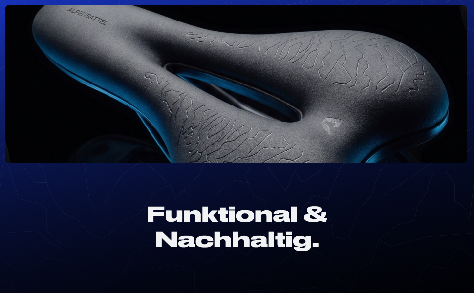 Велосідельний ергономічний ALPENSATTEL® з 3D піною Memory Foam для жінок та чоловіків - дихаючий матеріал, універсальне кріплення, Sport PRO