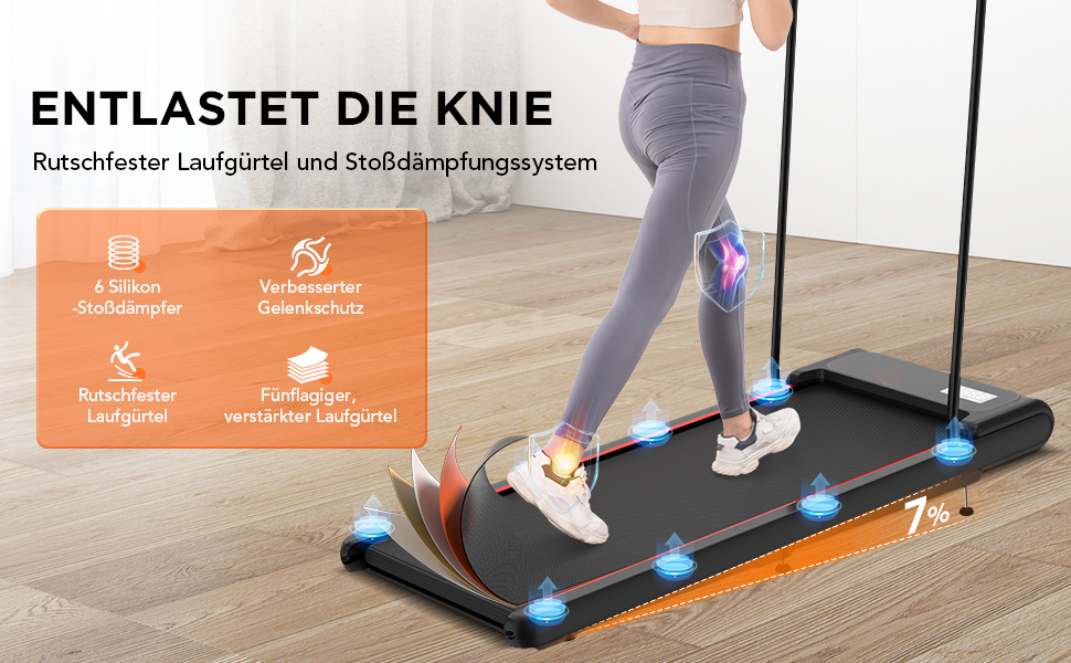 Біговий тренажер LIKESPORTING: компактний, з регулюванням нахилу, тримачем для планшета та пультом керування. Для дому та офісу, чорний