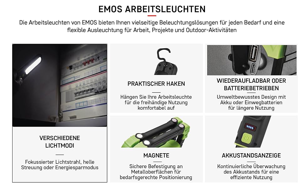 LED кемпінговий ліхтар EMOS - багатофункціональний, портативний, 3 режими, 215 лм, 305 м, 90 годин, на батарейках (3x AA), для відпочинку на природі, чорно-жовтий