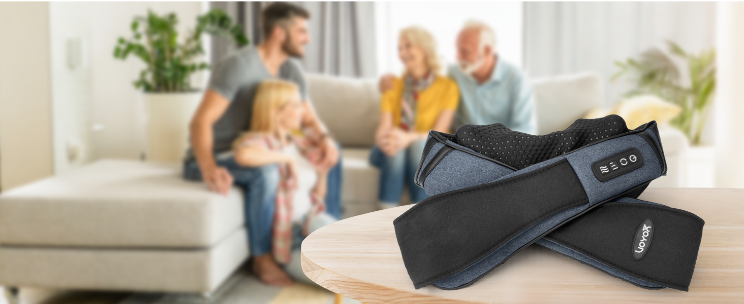 VOYOR HEALTH масажер для шиї з підігрівом, 4D шиацу масажер глибоких тканин для зняття болю у м'язах шиї, спини, плечей, для дому, офісу, авто, модель PJ200