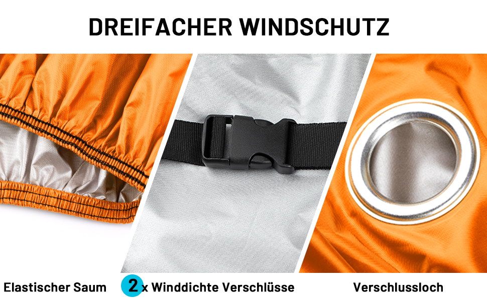 Водонепроникний чохол для мотоцикла Favoto XXL (245x105x125 см) - чорно-помаранчевий