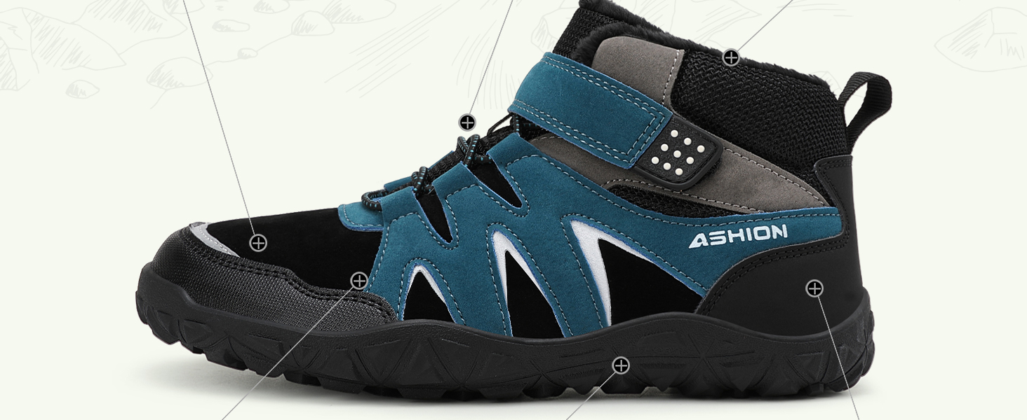 Дитячі зимові чоботи Littleplum для хлопчиків. Зимові шкарпетки-чоботи, теплі, з підкладкою, для снігу, трекінгові. Розмір 39 EU, чорний колір.