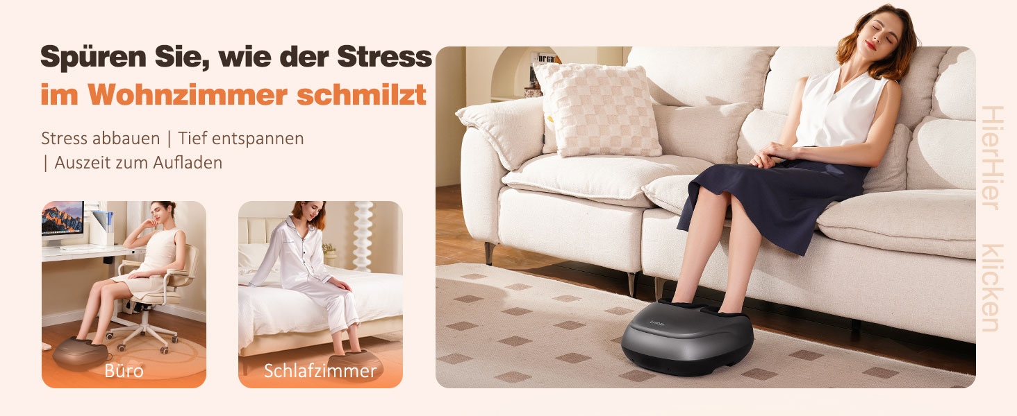 Масажер для ніг KNQZE Shiatsu з підігрівом, для фасціїту та зняття болю (сірий)