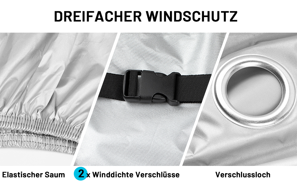 Мотоцикл чохол захисний Favoto XXXL 265x105x125 см - сріблястий, захист від сонця, дощу, снігу та пилу