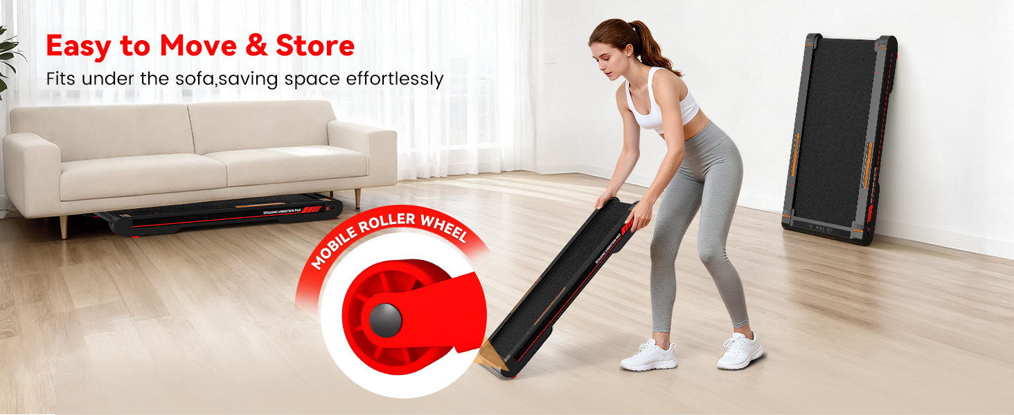 Sperax 3-в-1 Віброплатформа для бігового тренажера з пультом ДУ, 0.3-6 км/год, для дому та офісу, червона