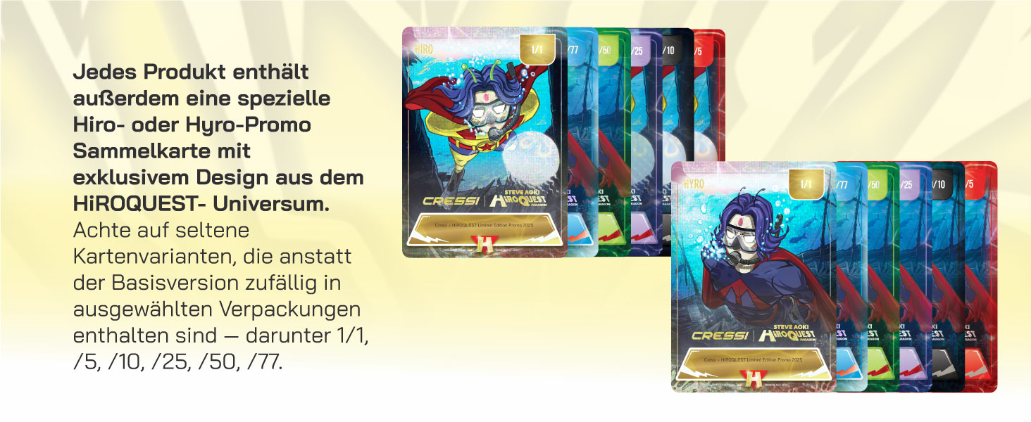 Маска та трубка Cressi x Steve Aoki HiroQuest Limited Edition: F-Dual, Supernova Dry, лінза 380, чорний/фіолетовий