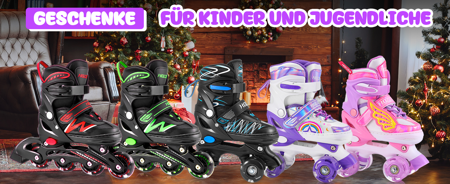 Роликові ковзани для дітей, регульовані, 4 розміри, для дівчаток та хлопчиків, підходять для початківців, зручні та дихаючі, рожево-фіолетові