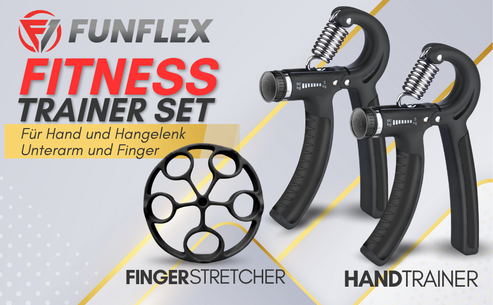 Тренування для рук та пальців Handtrainer: 3 шт. (5-60 кг) - Регульований опір, для зміцнення хвата та підсилення м'язів рук. Чорний колір