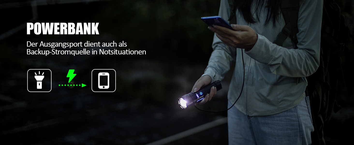 ZEUSFIRE Тактичний ліхтарик LED 100 000 люмен, перезаряджається через USB, 7 режимів, водонепроникний IPX7, для кемпінгу та походів
