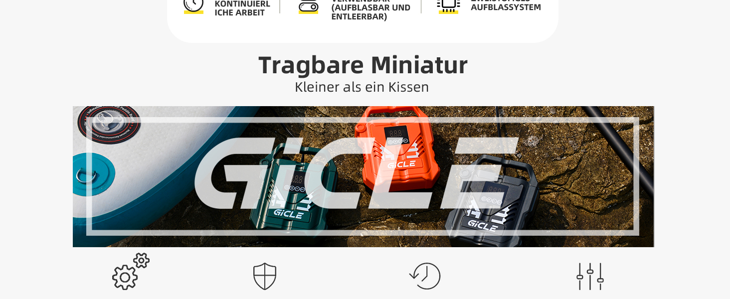 Насос для SUP дошки GICLE 22PSI, електричний, 12V, для надувних SUP дошок, човнів, наметів, помаранчевий